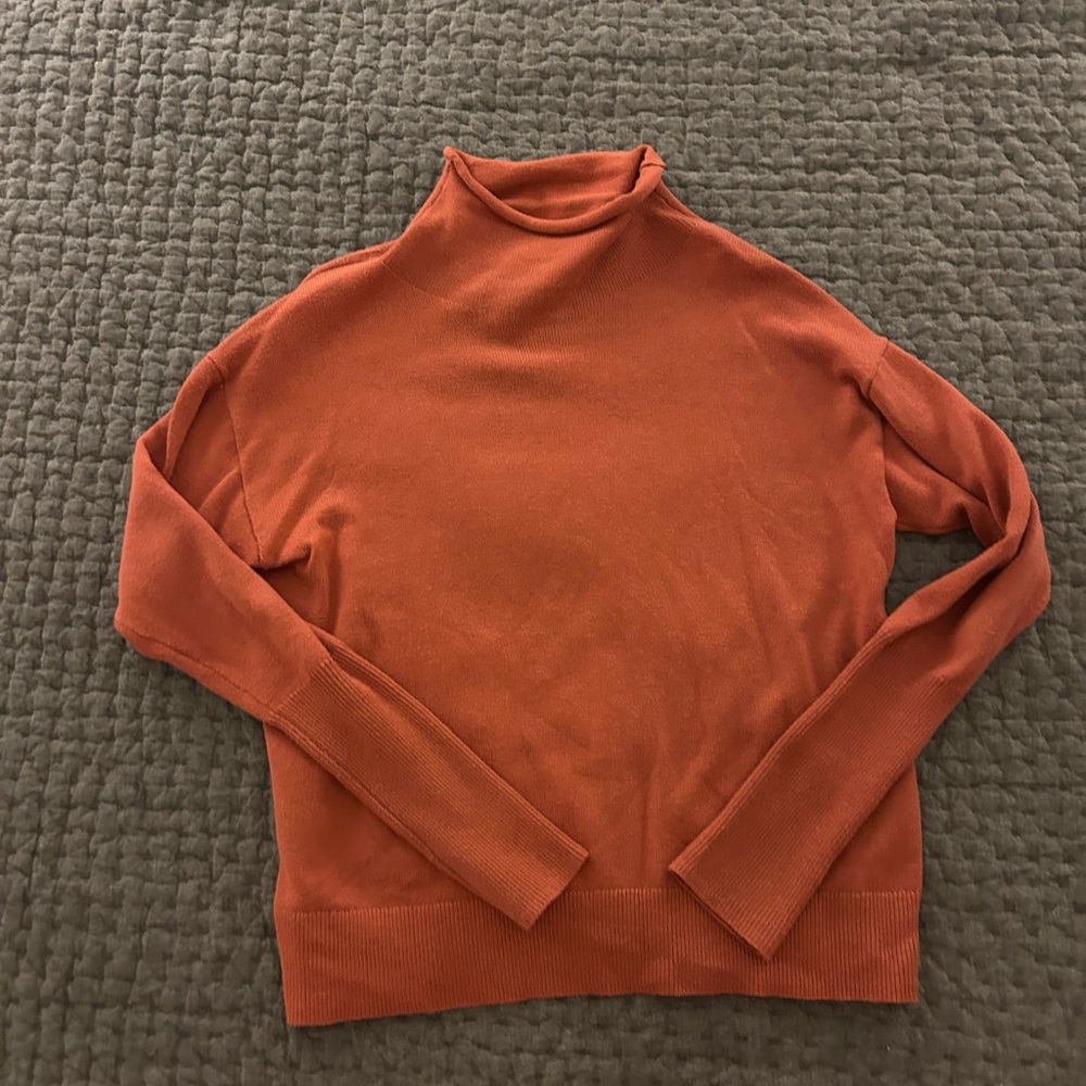 Aritzia Wilfred Terracotta Knit Turtleneck